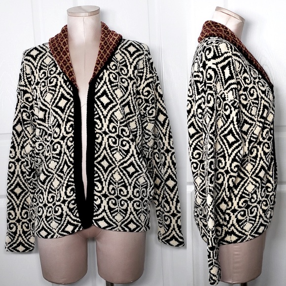 Anthropologie Dia North of Boston Black & Ivory Chenille...